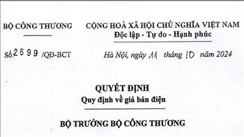 Quyết định số 2699/QĐ-BCT ngày 11/10/2024 quy định về giá bán điện