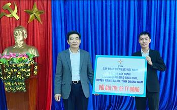 EVN tài trợ 3 tỷ đồng để xây dựng Trường Mẫu giáo Trà Leng (Quảng Nam) bị hư hại nặng do thiên tai năm 2020