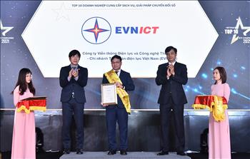 EVNICT đạt danh hiệu Top 10 doanh nghiệp công nghệ thông tin Việt Nam năm 2021