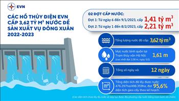 Infographic: EVN cấp 3,62 tỷ m3 nước để sản xuất vụ Đông Xuân 2022-2023 