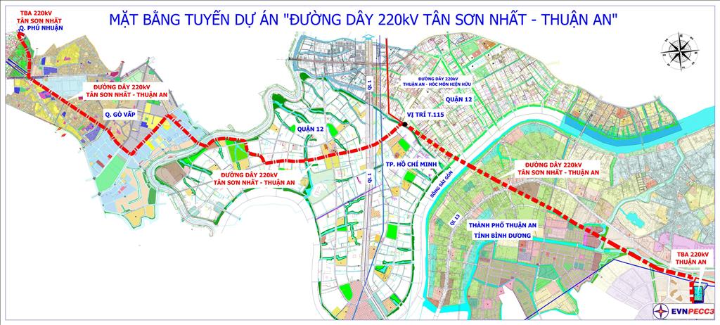 Chấp thuận chủ trương đầu tư, nhà đầu tư dự án đường dây 220kV Tân Sơn Nhất - Thuận An