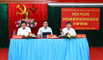 Đoàn Đại biểu Quốc hội khóa XIV Thành phố Hà Nội tiếp xúc cử tri huyện Chương Mỹ sau kỳ họp thứ chín