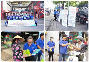 Đoàn thanh niên EVNGENCO3 tuyên truyền tiết kiệm điện tại các khu chợ thị xã Phú Mỹ