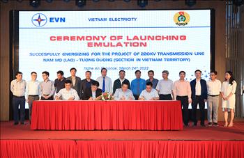 Phát động phong trào thi đua 100 ngày hoàn thành đóng điện công trình đường dây 220kV Nậm Mô (Lào) - Tương Dương
