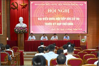 Đoàn Đại biểu Quốc hội khóa XIV Thành phố Hà Nội tiếp xúc cử tri trước kỳ họp thứ 9